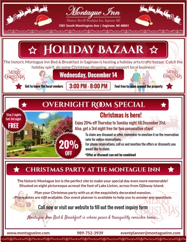 Montague Inn presents holiday bazaar